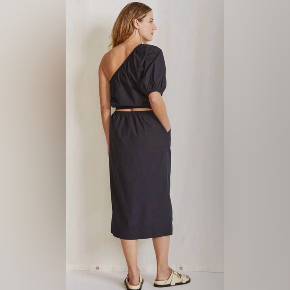 Apiece Apart | Midi One Shoulder Dress | Fitted waistband | Sz Medium - Picture 2 of 13